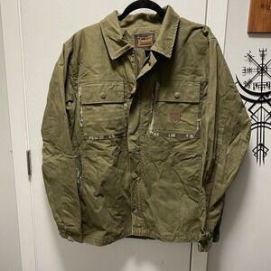 Gamehide Jacket Green Camo Fleece Lined Hunting Outdoors Canvas Mens Large